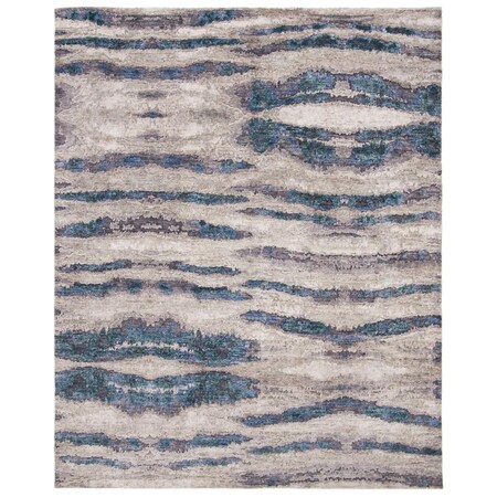 Safavieh 8 x 10 ft. Tibetan Hand Knotted Rectangle Area Rug Blue & Silver TB801G-8